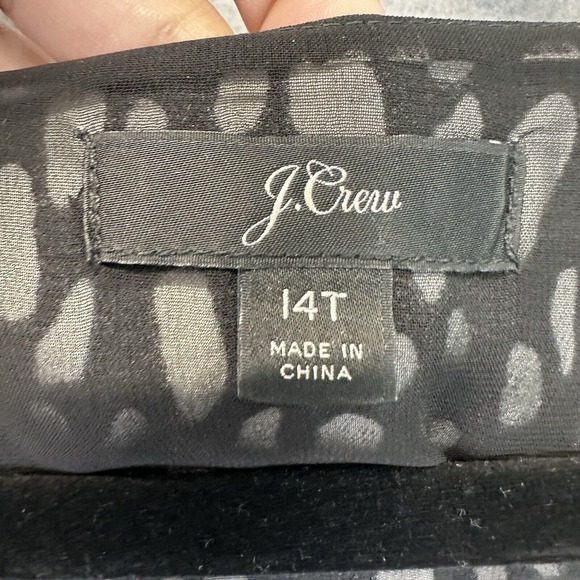 J. Crew‎ Size 14 T Long Sleeve Peplum Top Satin Crepe Button Front Career Office - Picture 14 of 16